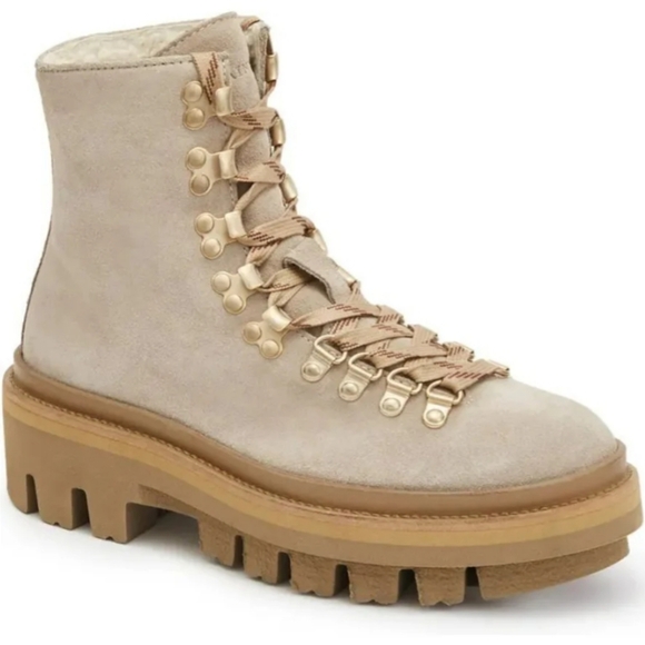 All Saints Shoes - Allsaints Wanda Suede & Shearling Hiking Boot In Gray Size 9 NWT'S